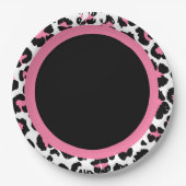 Pink Black & White Cheetah Print Pappteller (Vorderseite)