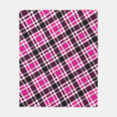 Pink Black White Flannel Tartan Pattern Design  Fleecedecke (Vorderseite)