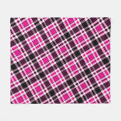 Pink Black White Flannel Tartan Pattern Design  Fleecedecke (Vorderseite (Horizontal))