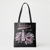 Pink, Black & White Glitzer Cheeleader Design Tasche (Vorderseite)