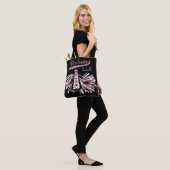 Pink, Black & White Glitzer Cheeleader Design Tasche (Am Model)