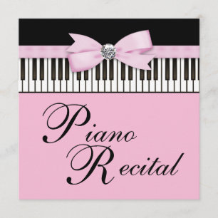 Pink Black & White Piano Keys Einladung zur Erwägu