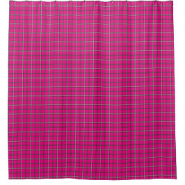 Pink Black White Plaid Shower Curtain Duschvorhang