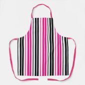 Pink Black White Stripes Pattern Design  Schürze (Vorderseite)