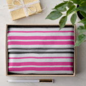 Pink Black White Stripes Pattern Design  Seidenpapier (Geschenk)
