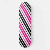 Pink Black White Stripes Pattern Design  Skateboard (Vorderseite)
