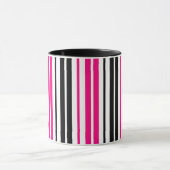 Pink Black White Stripes Pattern Design  Tasse (Zentrum)