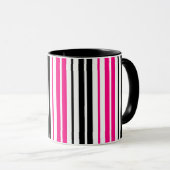Pink Black White Stripes Pattern Design  Tasse (VorderseiteRechts)