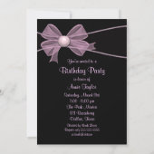 Pink Black Wirbel Geburtstagsparty Einladung (Rückseite)