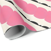 Pink Black Wrapping Paper Geschenkpapier (Rolleneckpunkt)