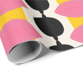 Pink Black Wrapping Paper Geschenkpapier (Rolleneckpunkt)