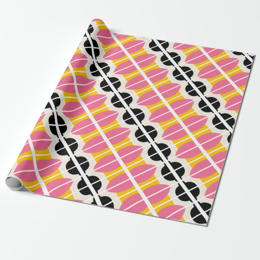Pink Black Yellow Wrapper Geschenkpapier (Ungerollt)