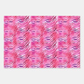 Pink Black Zebra Animal Print Geschenkpapier Set (Vorderseite 2)