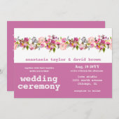 Pink Bläschen Horizontaler QR Code Einladung Hochz (Vorne/Hinten)