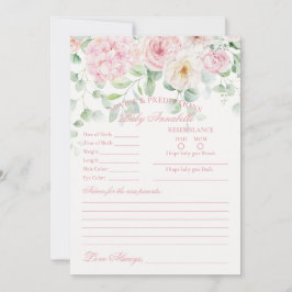 Pink BläserBaby in Blütenempfehlung für Babykarte Einladung