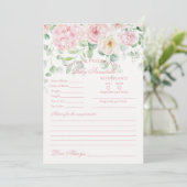 Pink BläserBaby in Blütenempfehlung für Babykarte Einladung (Stehend Vorderseite)