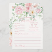 Pink BläserBaby in Blütenempfehlung für Babykarte Einladung (Vorne/Hinten)