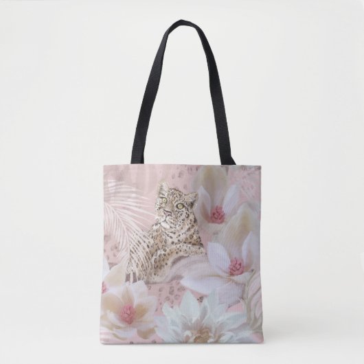 Pink Bläserleopard Muster Fashion Tasche (Vorderseite)