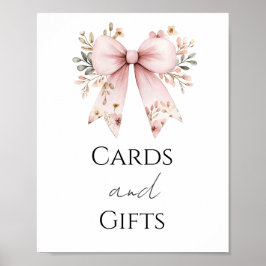 Pink Bläserne Babyduschkarten und Geschenke Party Poster