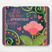 Pink Bläserner Herzabenteuer fröhlich Hübsch Mousepad (Vorne)