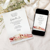 Pink Bläsertee-Cup mit Pearls Baby-Dusche Einladung