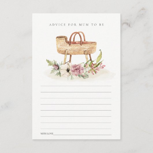 Pink Bläsertüte für Mum Baby Dusche Begleitkarte (Vorderseite)