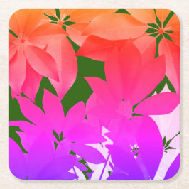 Pink Blätter Benutzerdefinierte Untersetzer