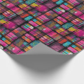 Pink Blau Abstrakt Geometrisches Dekormuster Geschenkpapier (Ecke)