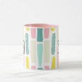 Pink, blau-gelb Pastellpinsel Tasse (Zentrum)