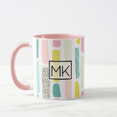 Pink, blau-gelb Pastellpinsel Tasse (Links)