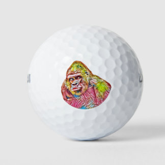 Pink Blau Gelbe Gorilla-Malerei Golfball