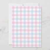 Pink Blau Hi oder Sie Geschlecht Enthüllung Einladung (Rückseite)