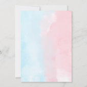 Pink Blau Hi oder Sie Geschlecht Enthüllung Einladung (Rückseite)