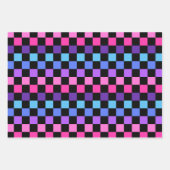 PINK BLAU LILA STARTEN & KARO PATTERN GESCHENKPAPIER SET (Vorderseite 3)