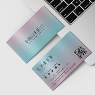 Pink Blau Ombre Textur Visitenkarte