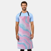 PINK BLAU UND WEISS ABSTRAKTE KUNST SCHÜRZE (Getragen)