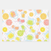 PINK & BLAUE STREIFEN MIT LEMONS & LIMES GESCHENKPAPIER SET (Vorderseite 3)