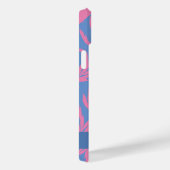 Pink-blaue und weiße Blätter Case Mat (Rückseite / Rechts)