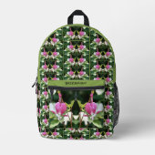 Pink Bleeding Heart Flower Mirror Personalized Bedruckter Rucksack (Vorderseite)