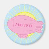 Pink Blimp Ballon in Sunny Sky Magnet (Vorne)