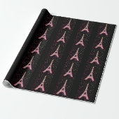 Pink Bling Eiffelturm Wrapping Paper Geschenkpapier (Ungerollt)