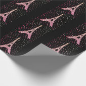 Pink Bling Eiffelturm Wrapping Paper Geschenkpapier (Ecke)