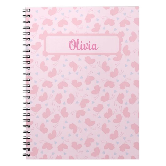 Pink Bliss Flutterfly Personalisiert Notizblock (Vorderseite)