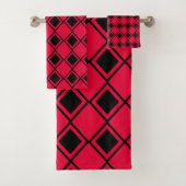 Pink Blob Harlequin Badhandtuch Set (Insitu)