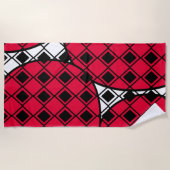 Pink Blob Harlequin Strandtuch (Vorderseite)