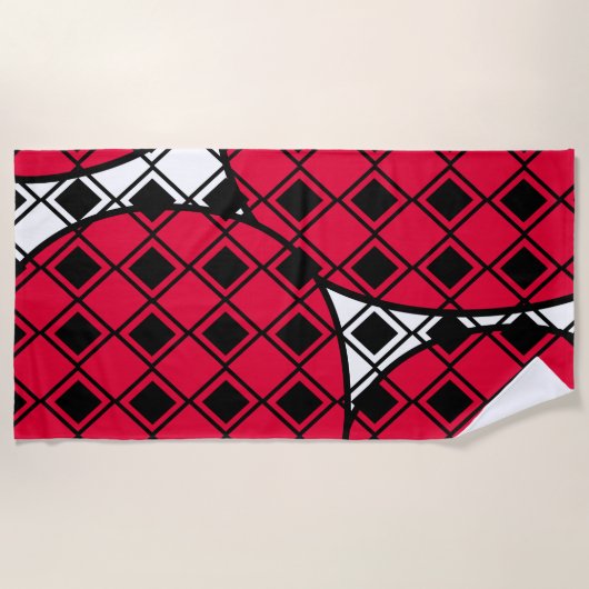 Pink Blob Harlequin Strandtuch (Vorderseite)