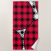 Pink Blob Harlequin Strandtuch (Vorderseite)