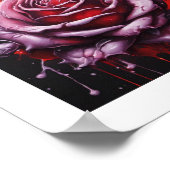 Pink Blood Moon Rose Poster (Ecke)