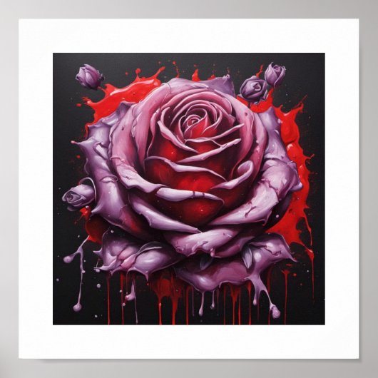 Pink Blood Moon Rose Poster (Vorne)