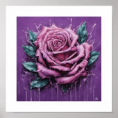 Pink Blood Moon Rose Poster (Vorne)